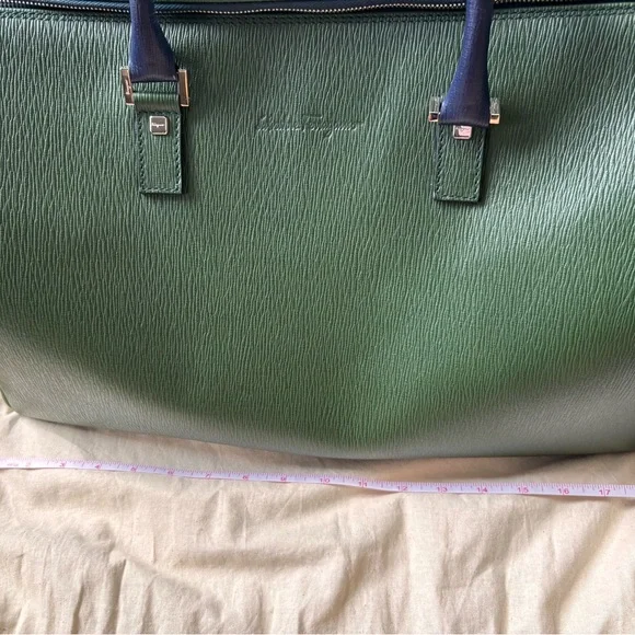Salvatore Ferragamo Stylish Green Duffel Bag for Travel